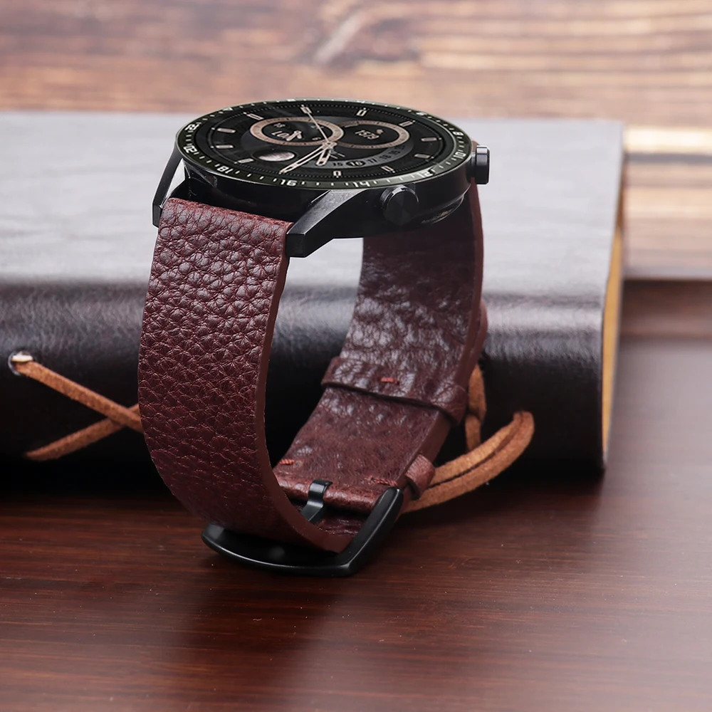 22mm Genuine Calfskin Leather Watch Band for Huawei Watch GT 4 watch strap for Huawei GT4 46mm/GT2 Pro/GT 3 2 46mm Watch 4 Pro image 2