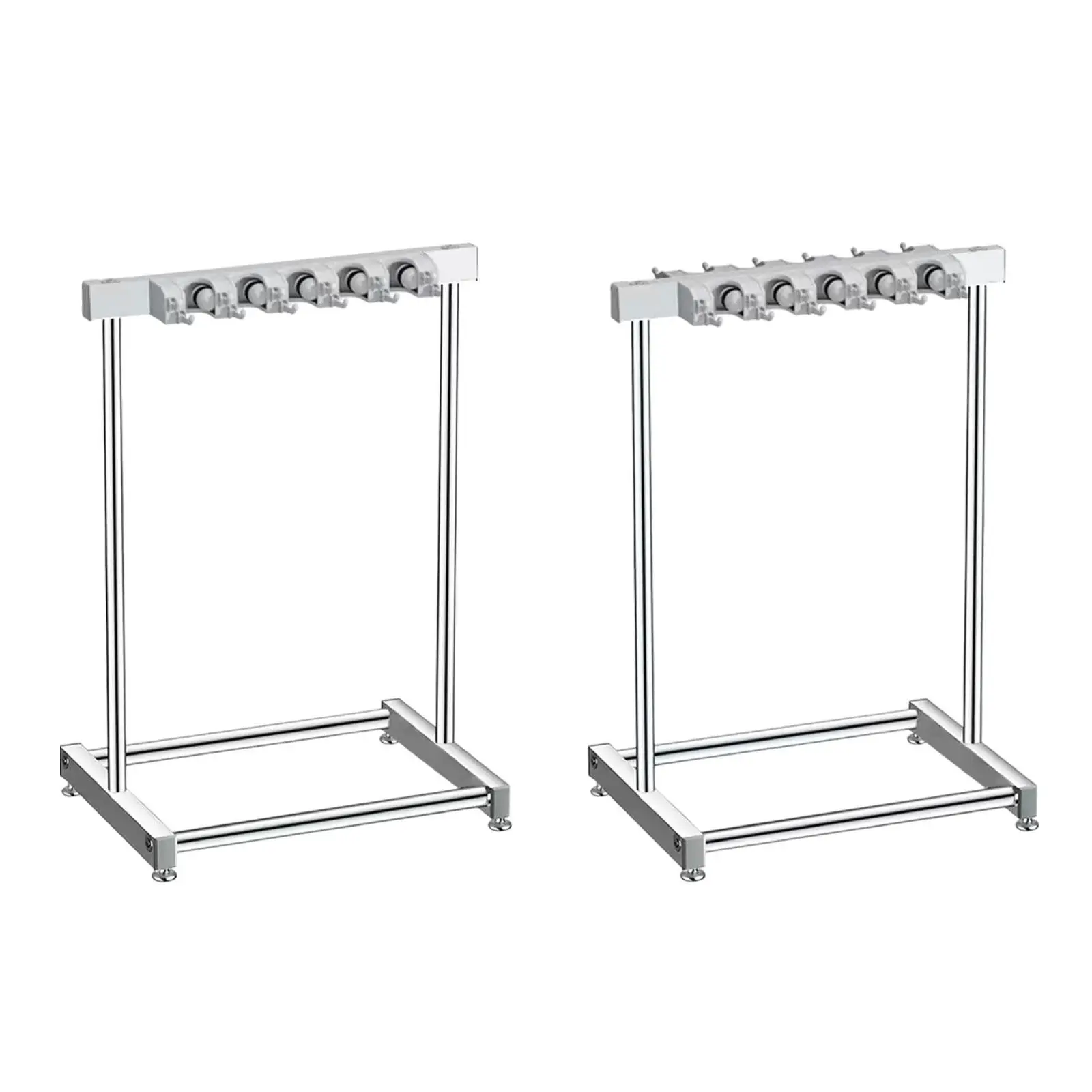 Broom and Mop Rack Broom Mop Hanger Movable Broom Gripper Holds Stainless Steel Mop Organization Mop Broom Holder for Home