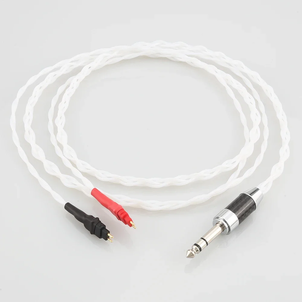 Audiocrast 순수 솔리드 실버 이어폰 케이블, 로듐 도금 6.35mm 플러그, HD580 HD600 HD650 HDxxx HD660S HD58x HD6xx