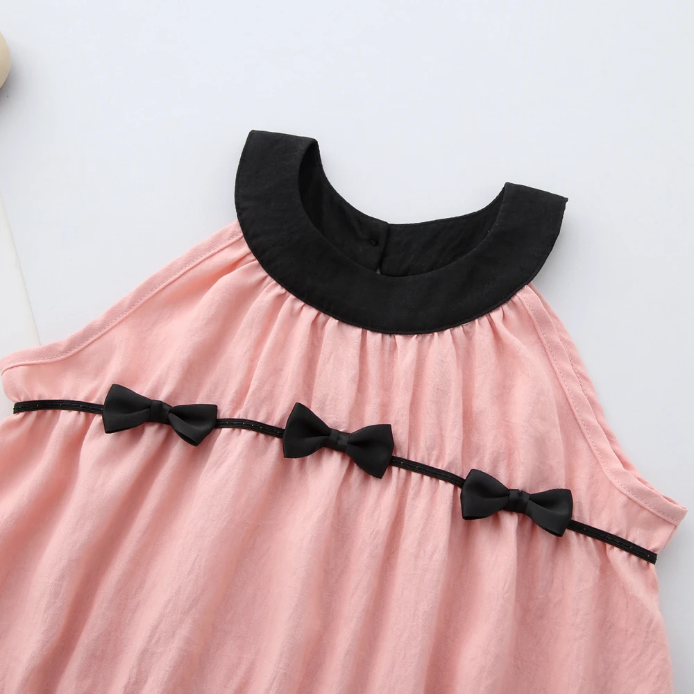 Humor Beer Zomermeisjesjurk Halterneck mouwloze zwarte strik Mode Casual Prinsessenjurk Kinderen Kinderkleding