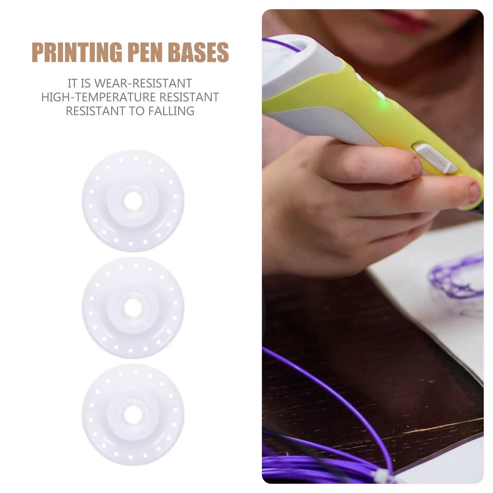 

3pcs 3D Printing Pen Base Plastic Shock-Proof Holder For 3D Printer Toolkit Durable High-Temperature Resistant Storage Stand
