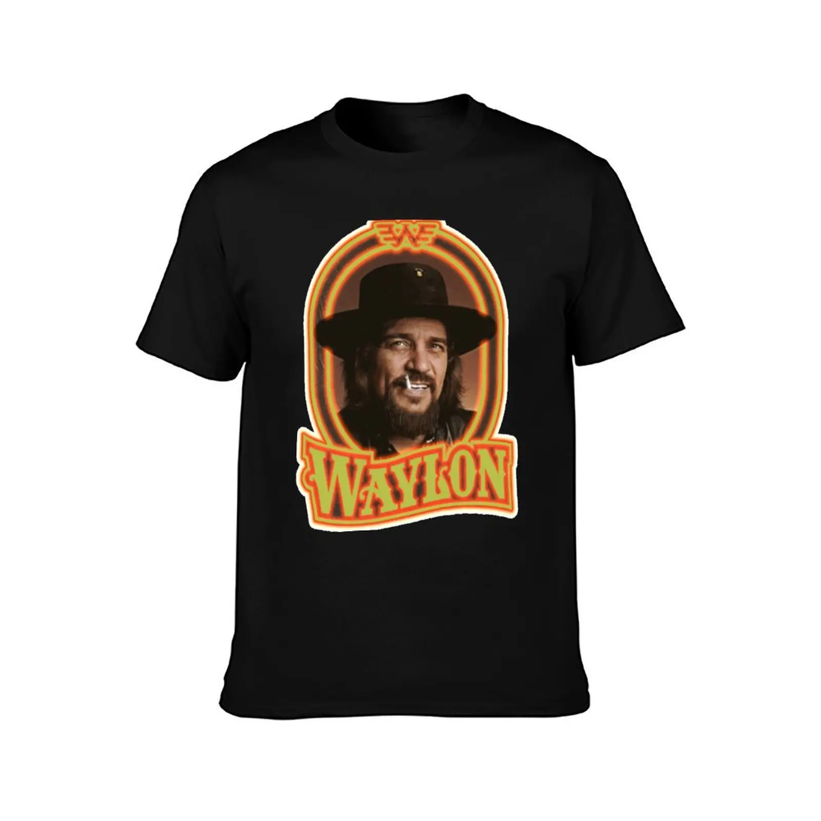 Waylon Jennings Smoking T-Shirt Big Size Loose Fit Tee Shirt T-Shirt