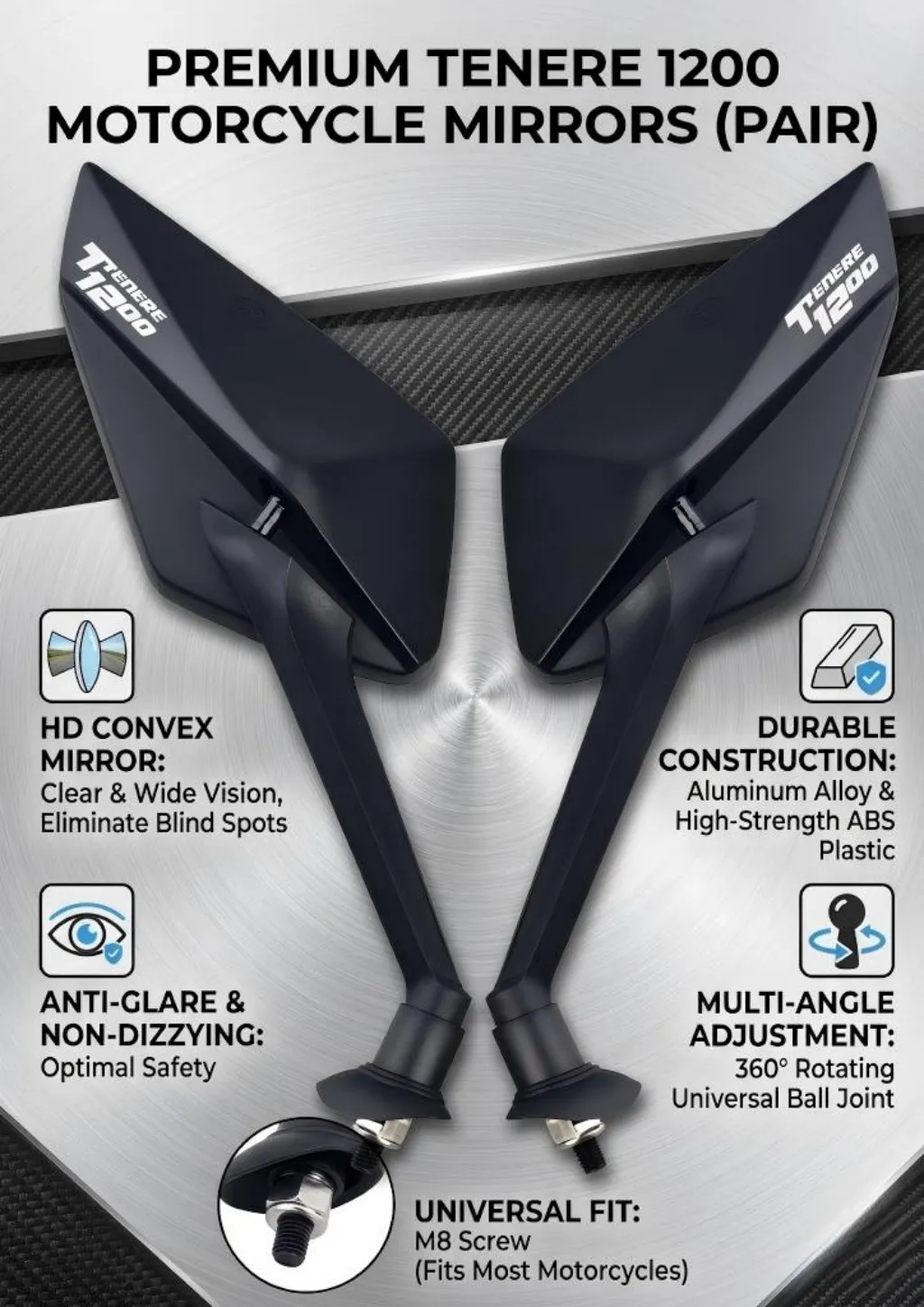 New simple installation and fashionable motorcycle rearview Mirror For Super Tenere tenere1200 Tenere 1200 XT1200Z XR1200ZE 2019