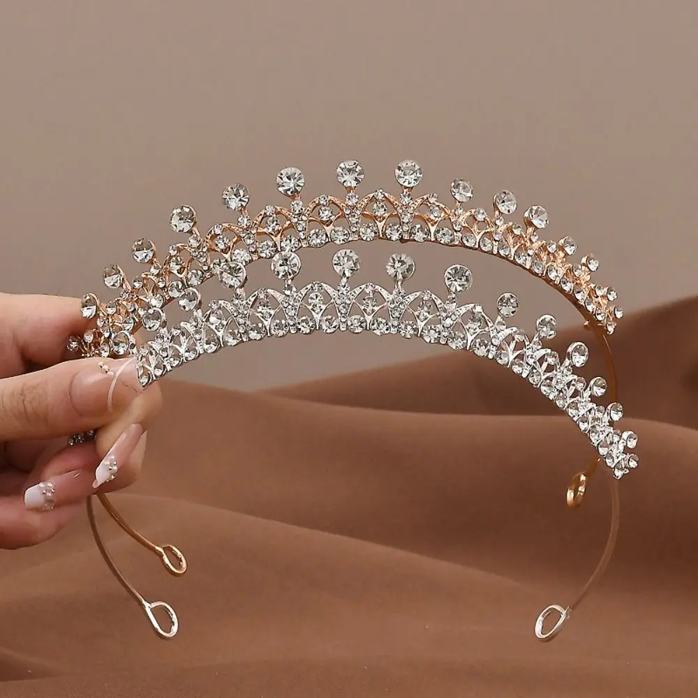 

Диадема-украшение для волос: Сверкающая хрустальная корона для невесты, элегантное свадебное украшение для волос, роскошная тиара принцессы для дня рождения