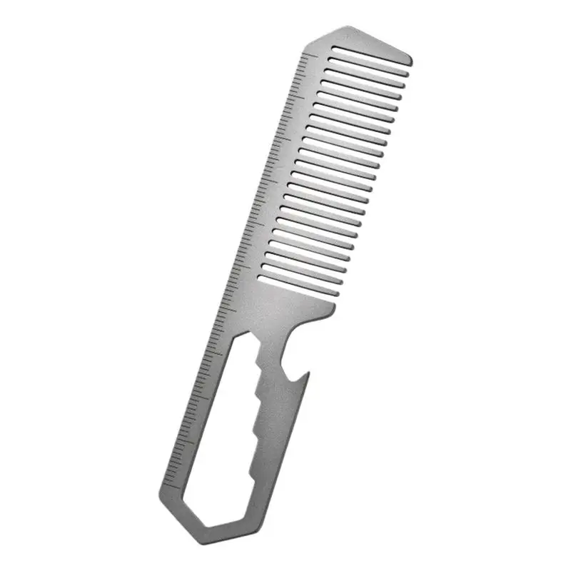 Metal Comb For Men Hair Hair Brush Titanium Alloy Portable Hair Brush Light Anti-Static Grooming Comb Bottle Opener For Hair