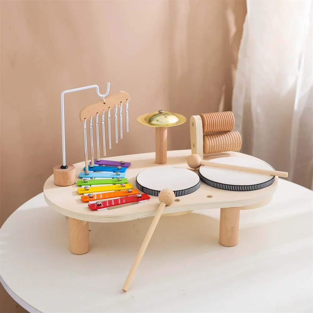 Wooden Multi-functional Musical Instrument Toys Kids Montessori Toys Early Learning Educational Toys for Children Toddlers