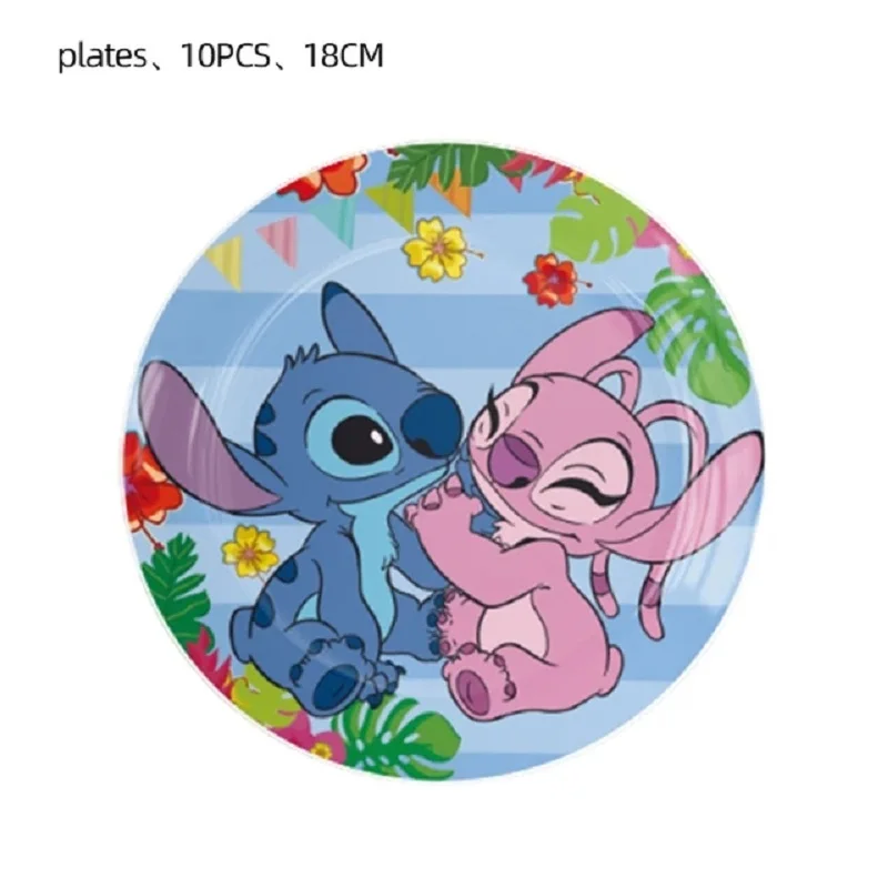 Disney Lilo & Stitch Angle Birthday Party Supplies Disposable Tableware Paper 7inch Plate for Boy Kids Girls Decor Baby Shower