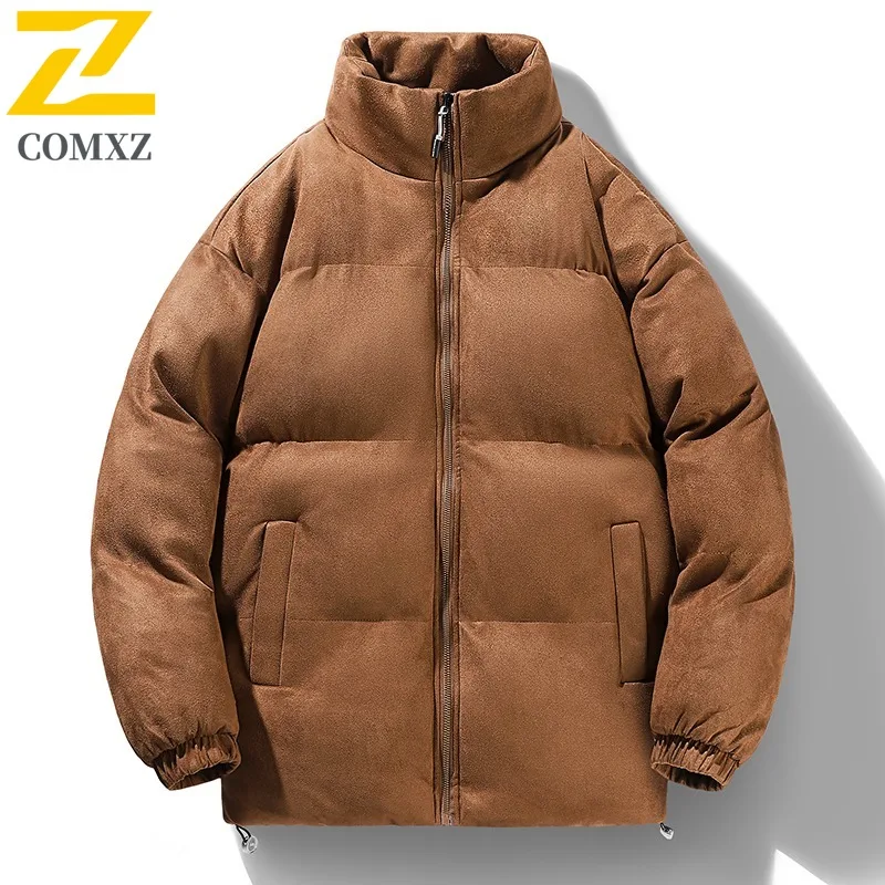 

COMXZ Cotton Padded Jacket Stand Collar Lightweight Windproof Snow Travel Winter Jacket Snowy Warm Padding Coat Men's Clothing