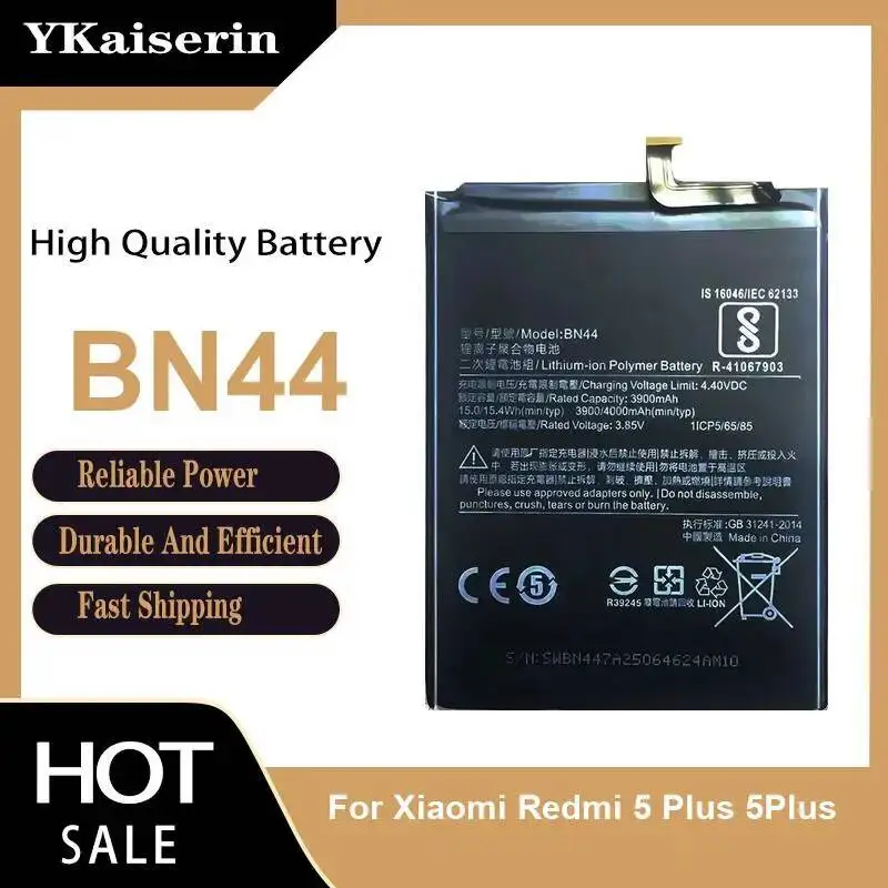 

Prolonged Performance Mobile Phone Battery High Quality BN44 For Xiaomi Redmi 5 Plus 5Plus 4000Mah