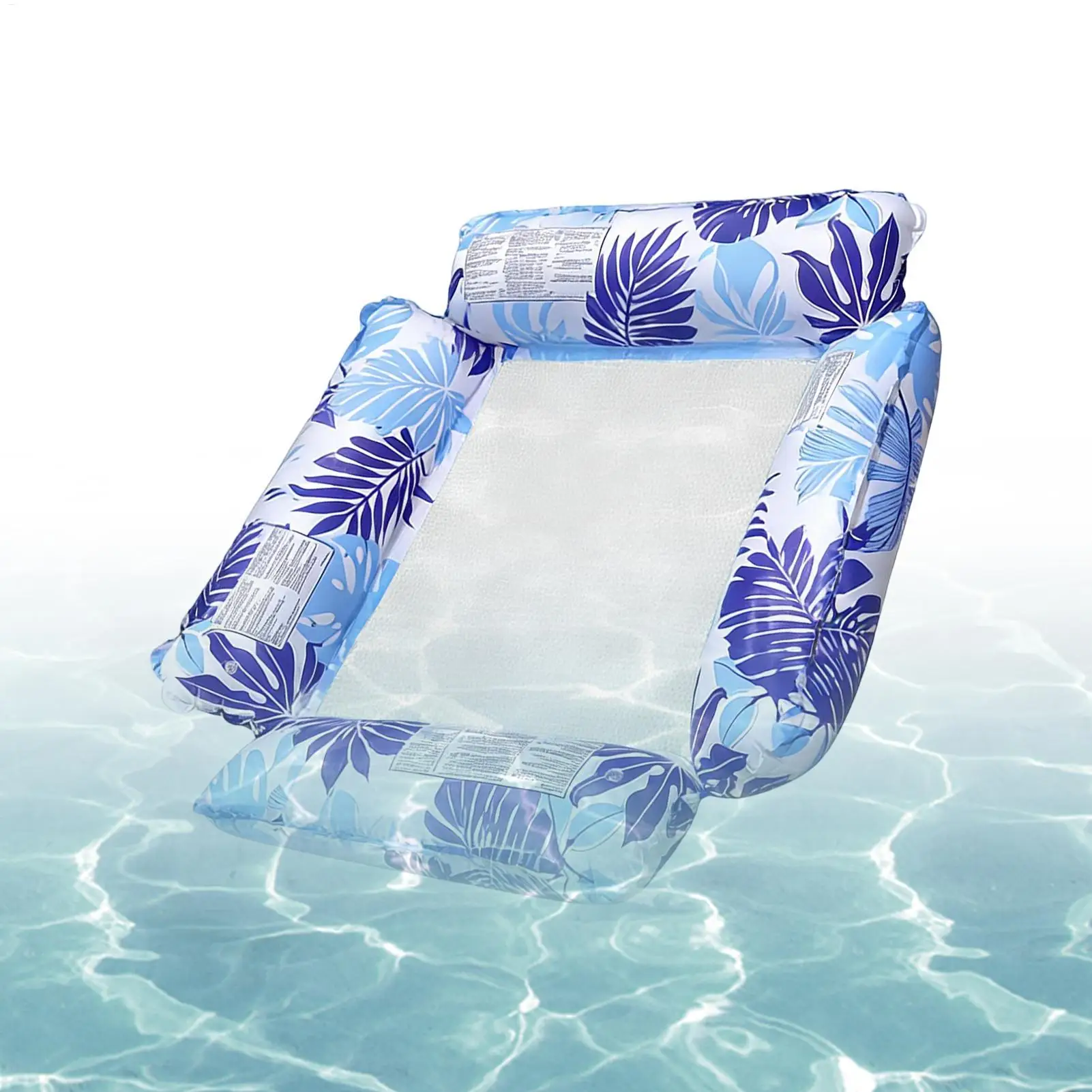 

Inflatable Pool Float Chair 4-tube Leaf Float Ergonomic Headrest Float Mat Inflating Sofa Adult Inflatable Lounge Chair Float