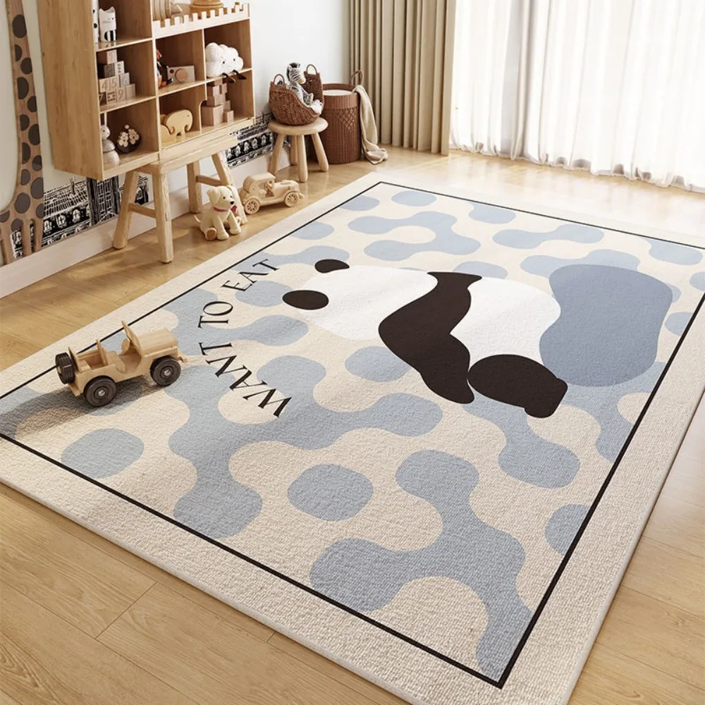 

VIKAMA Cute Panda Theme Children's Room Carpet Anti Slip Play Area Floor Mat Baby Crawling Mat Reading Corner Home Decor Carpet