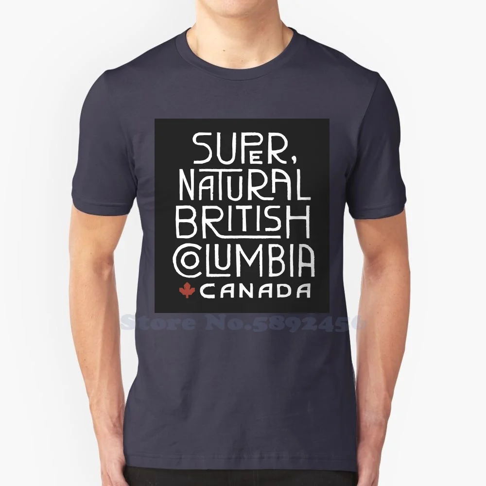 Camiseta con logotipo de la marca de Columbia Británica de destino, ropa de calle 100% algodón, camisetas gráficas de alta calidad