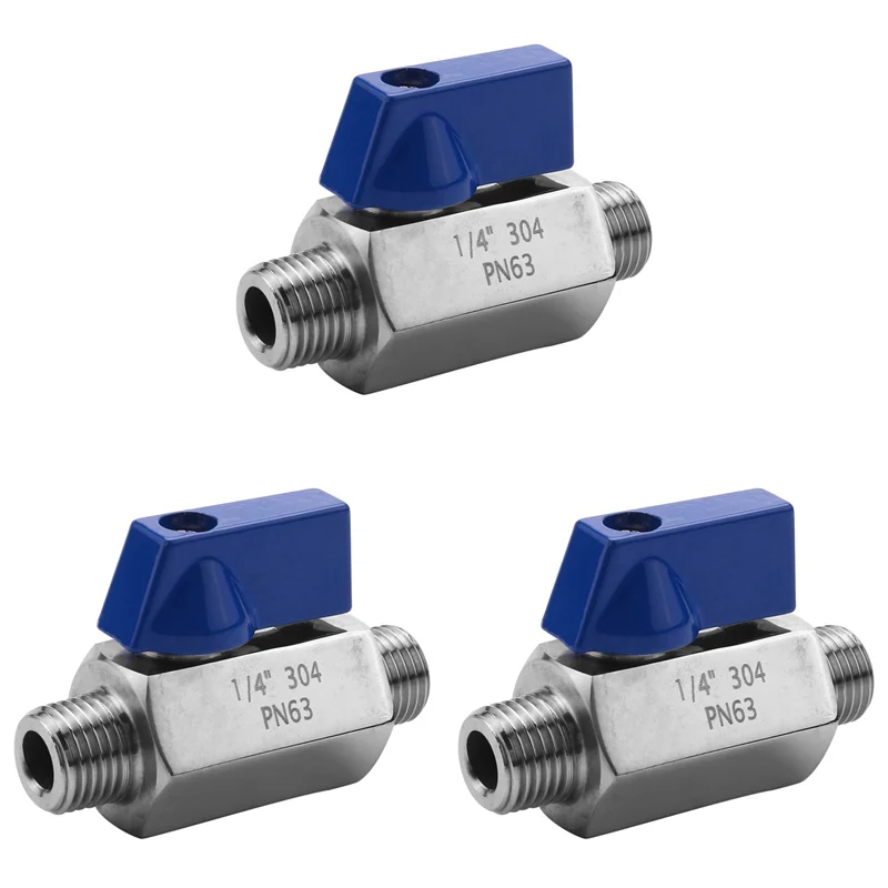 

Шаровой кран из нержавеющей стали AB35-3X — небольшой мини-шаровой кран с наружной резьбой NPT 1/4 дюйма (1/4 дюйма, наружная и наружная резьба)