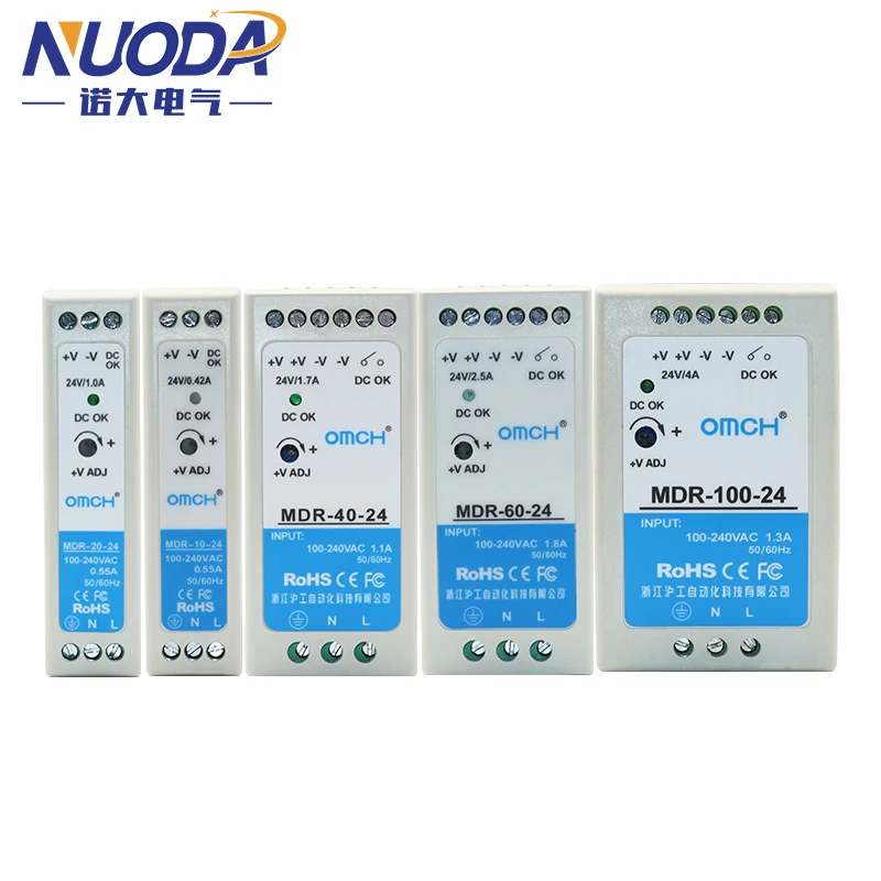 DIN -Rail LED Switching Power Supply MDR-10 MDR-20 Transformers Overload Protection Economical Thin Manufacture 5 12 24 Volt