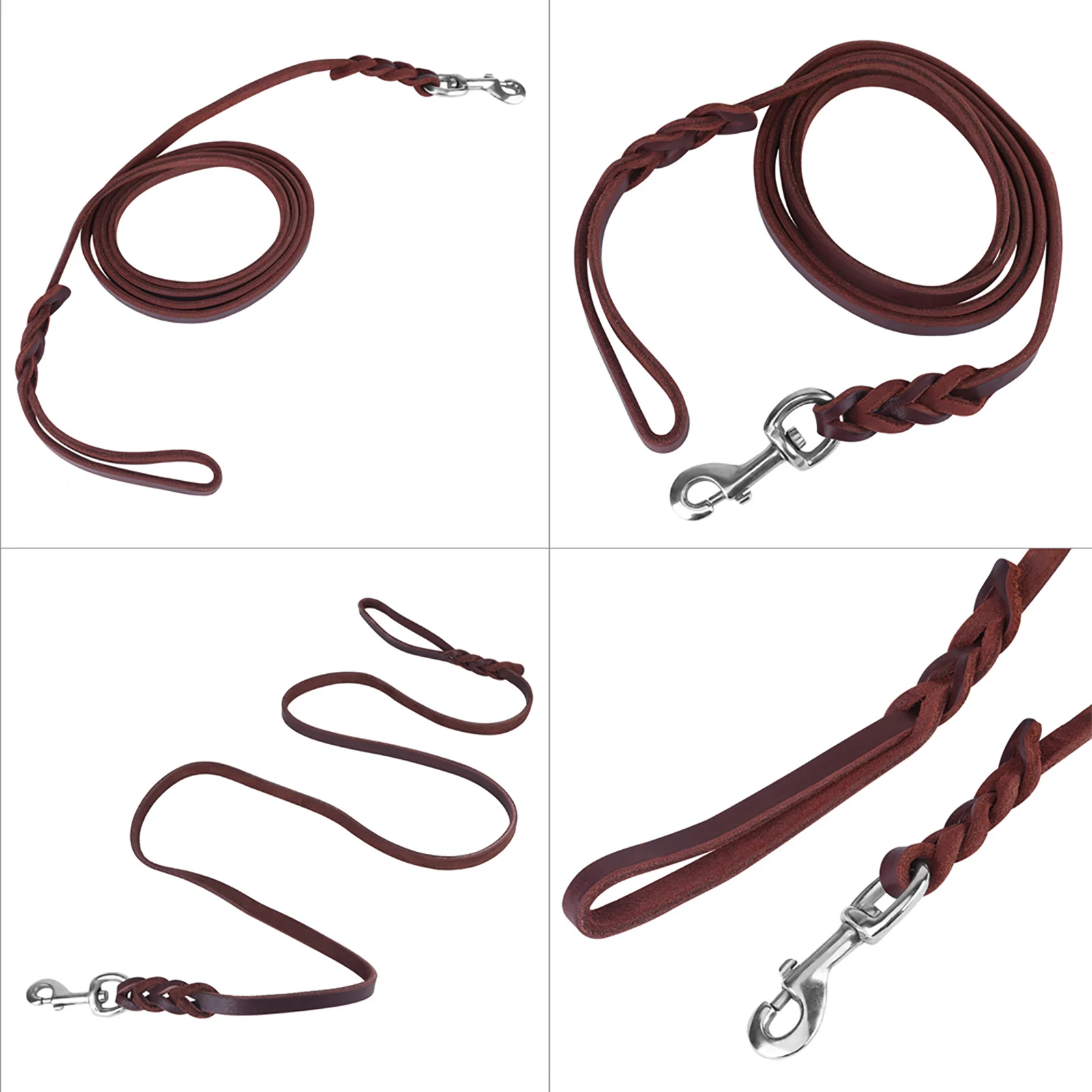 3Types Pet Dog Leash Safety Rope Cowhide and Leather Belt For Walking Running Training Dog Training Leash Dog Walking Rope