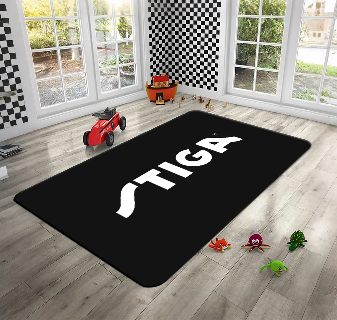 

S-STIGA Table Tennis Logo Non-slip Doormat Durable Washable Floor Mat for Entrance Bathroom Living Kitchen All-Season