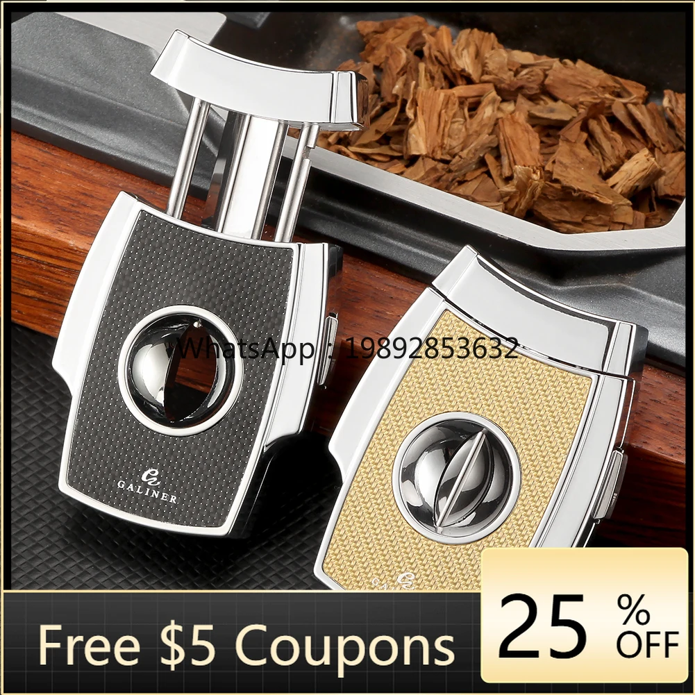 

Инструмент для резки сигар GALINER V-Cut, металлический портативный V-образный резак для сигар с гладким и острым лезвием, в подарочной коробке