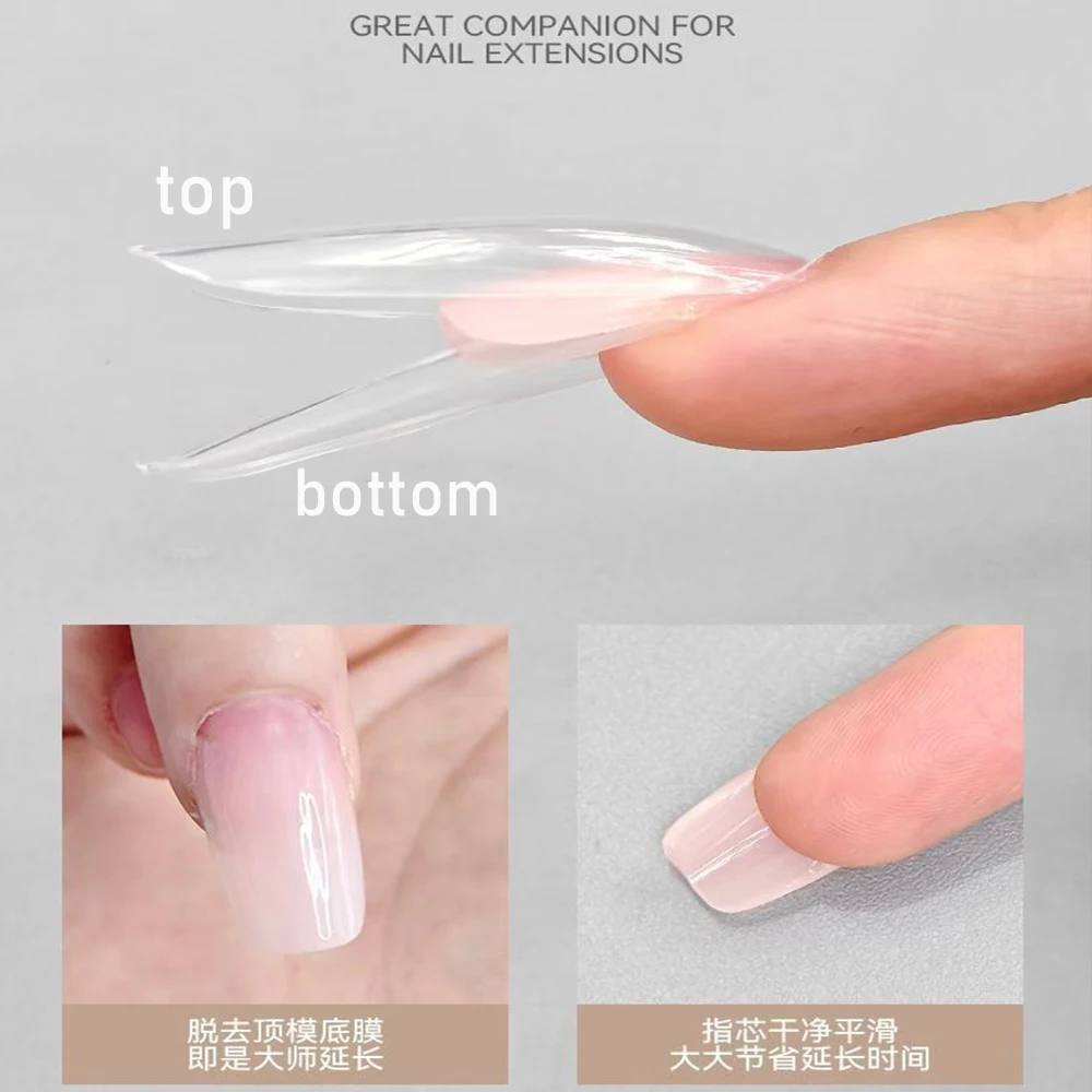 

180pcs/Box Top & Bottom Sandwich Nail Dual Form Almond Coffin Nails Forms Quick Nail Mold for Building Gel Nail Extensions Tools