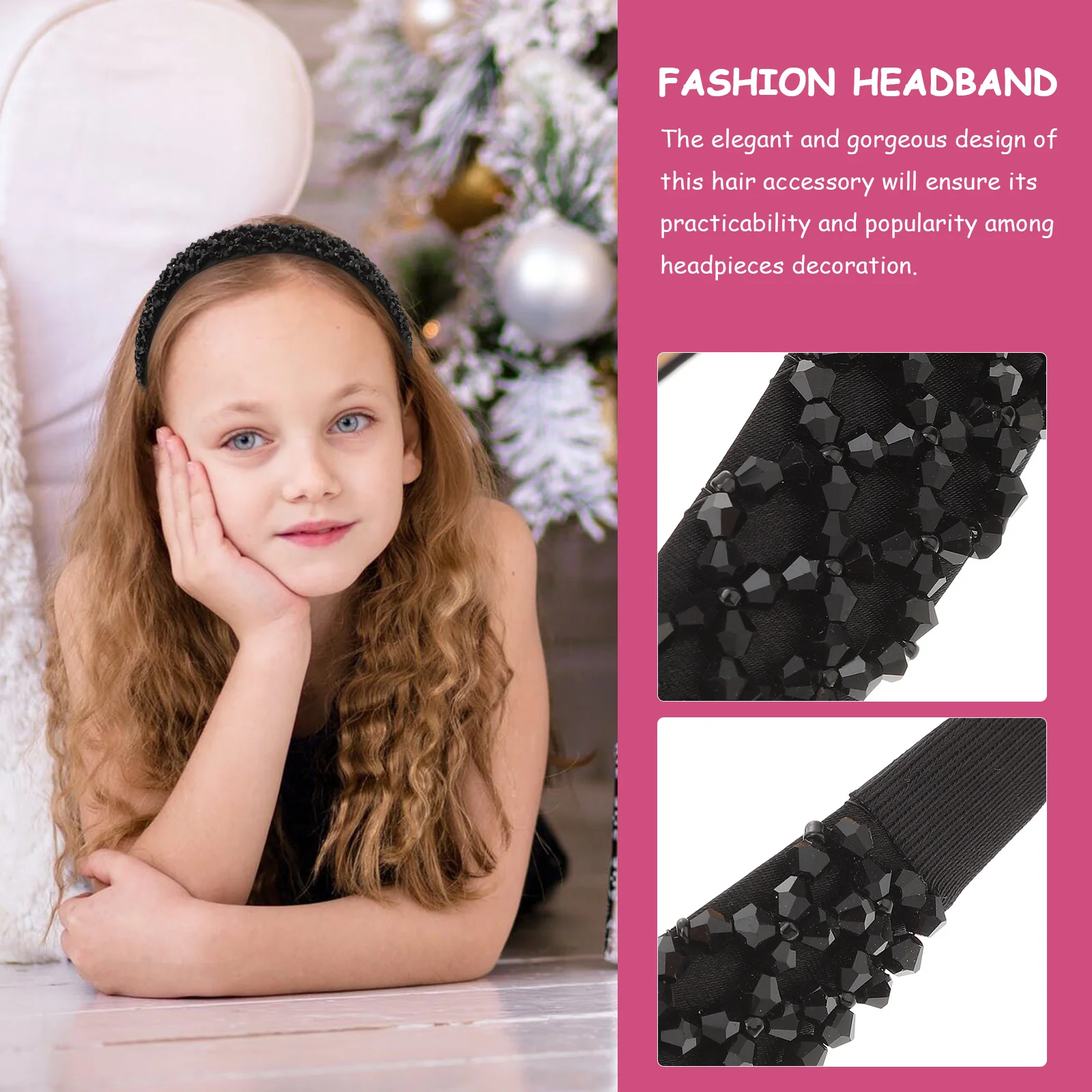 

1pc Crystal Hair Hoop Green Fashion Beaded Headband For Women Party Wedding Accessory Durable Hair Styling Tool
