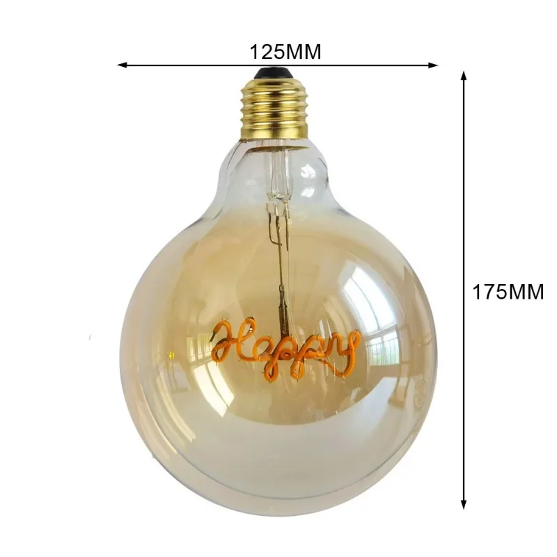 Imagem -06 - Lâmpadas Led Vintage G125 Lâmpada Decorativa Alfabeto Globo 4w Regulável Casa do Amor Lâmpada E27 Edison Especialidade 220240v