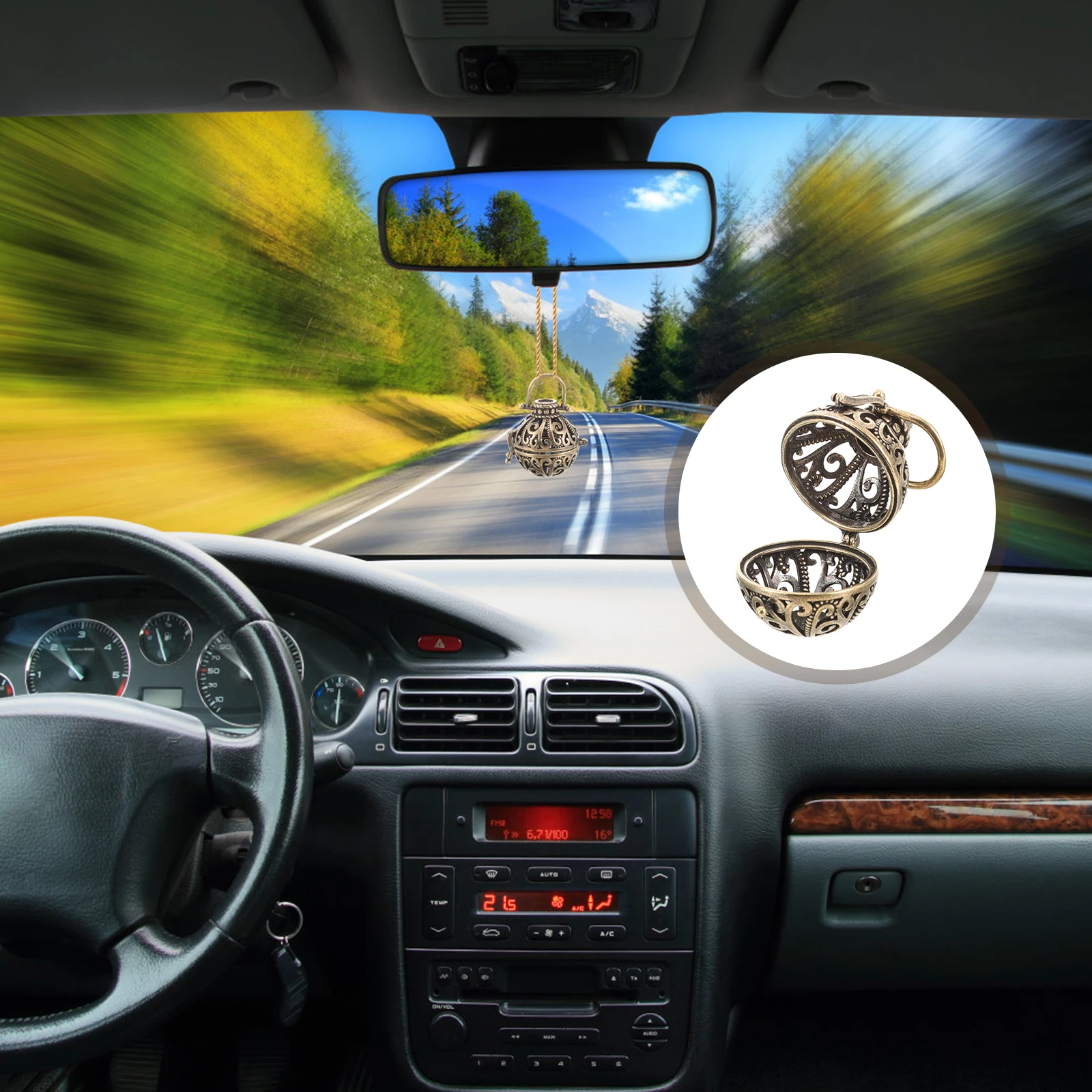 

Aromatherapy Ball Pendant Car Essential Oil Diffuser Decorative for Diffusers Oils Desk Air Freshener