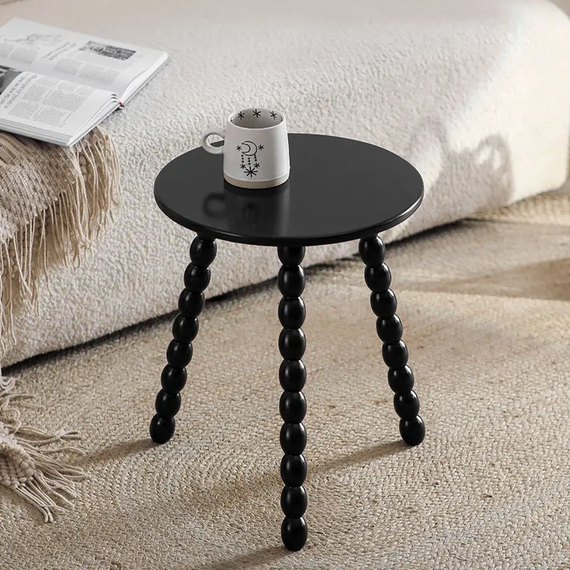 

Приставной столик в стиле середины века, винтажный круглый кофейный столик для дивана, мебель для гостиной, черный приставной столик для декора кафе