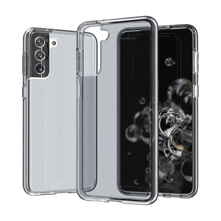 

Clear Design Anti-fingerprint Case for Samsung Galaxy S21 Plus 5G PC+TPU Combo Back Case - Black