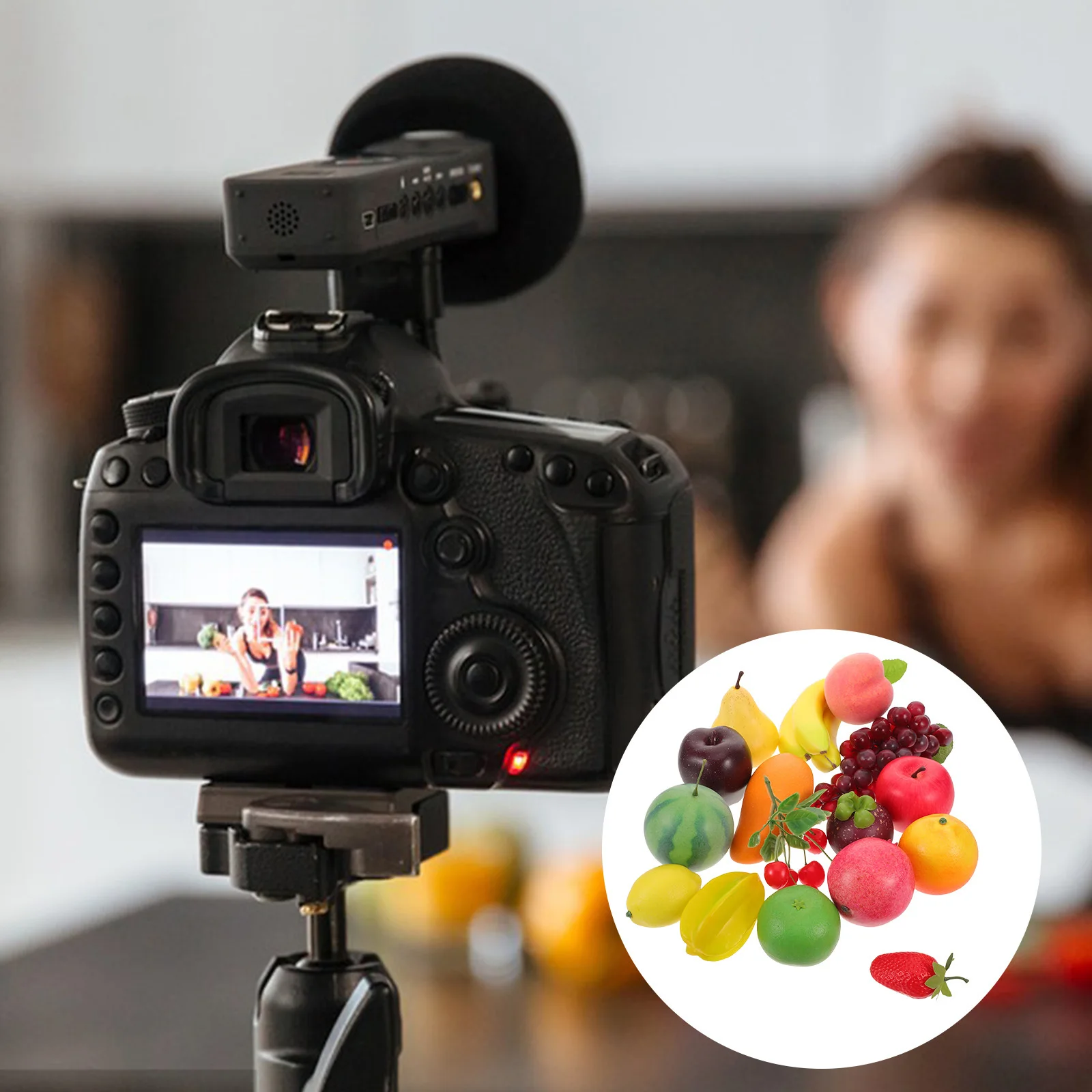 

16pcs Simulation Fake Fruits Set Realistic Artificial Fruit Decor High Simulation Bananas Peaches For Home Shop Window Display