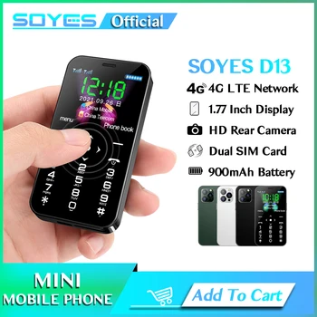 SOYES D13 4G LTE מיני נייד טלפון 1.77 אינץ מגע הסלולר מקלדת 900mAh SIM הכפול סוג-C SOS קטן טלפון