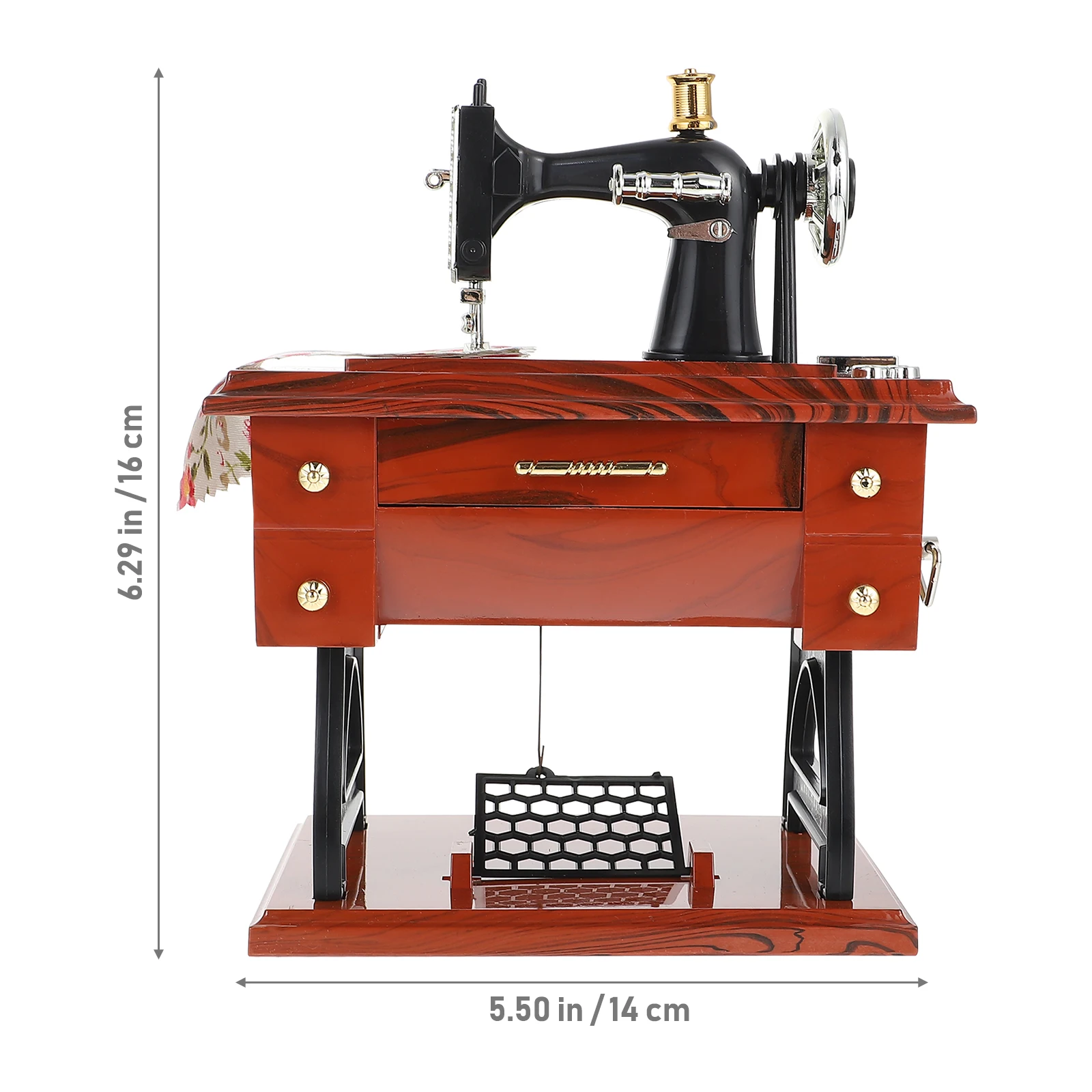 ماكينة خياطة ريترو صندوق موسيقي ديكور هدايا سطح المكتب عيد الحب عيد الميلاد عطلة ديكور المنزل