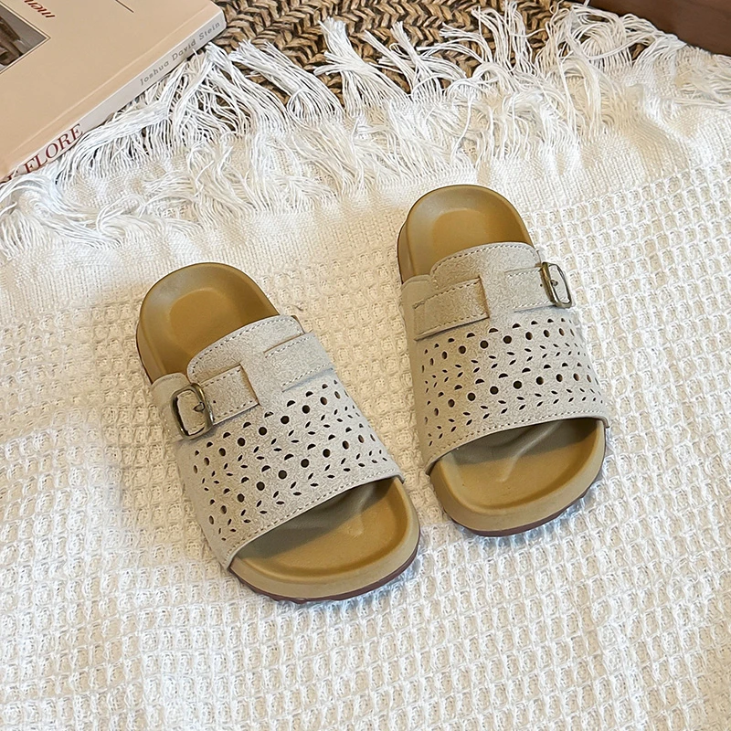 JGSHOWKITO Children Princess Slippers Versatile Soft Kids Beach Shoes Retro Style Casual Non-slip 2026 Summer New Girls Slippers