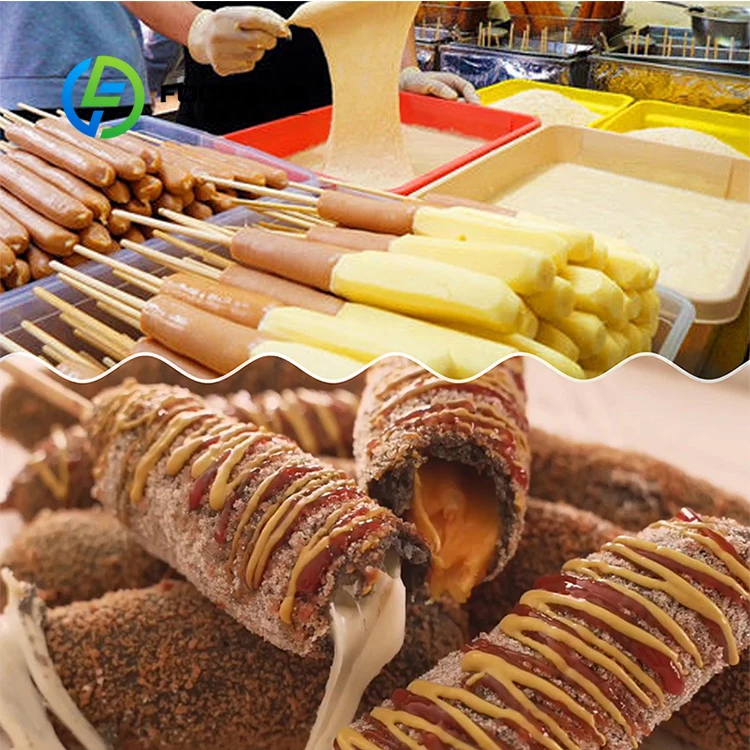 Commercial Professional Korean Cheese Hot Deep Corn Dog Fryer Timer Cheese Hot Dogs Deep Fryer Machine