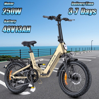 ENGWE L20 3.0 boost electric folding bicycle 250W motor 48V13.5AH battery hydraulic brake electric bicycle 20inch fat tire ebike