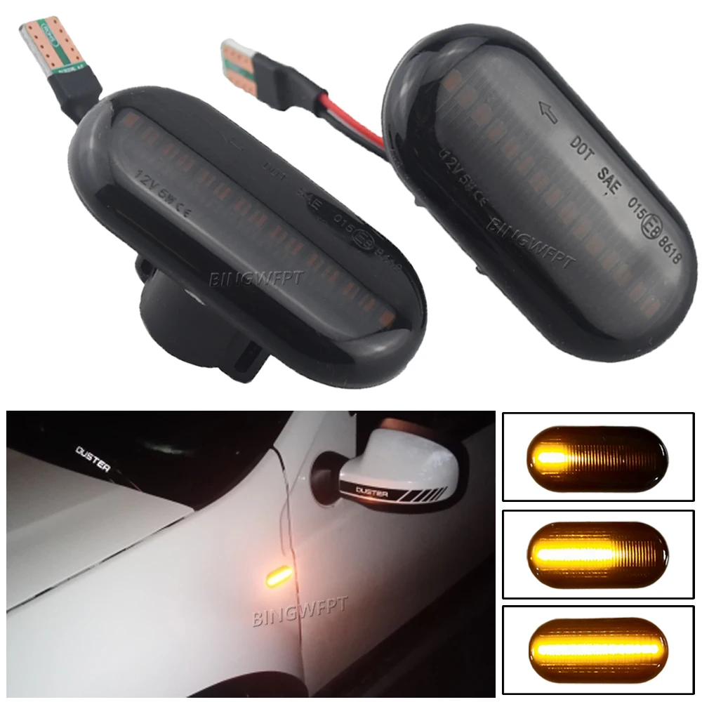 Flowing Water Blinker LED Dynamic Turn Signal Light For Renault Clio Trafic Kangoo Twigo Dacia Logan Duster For Nissan Interstar