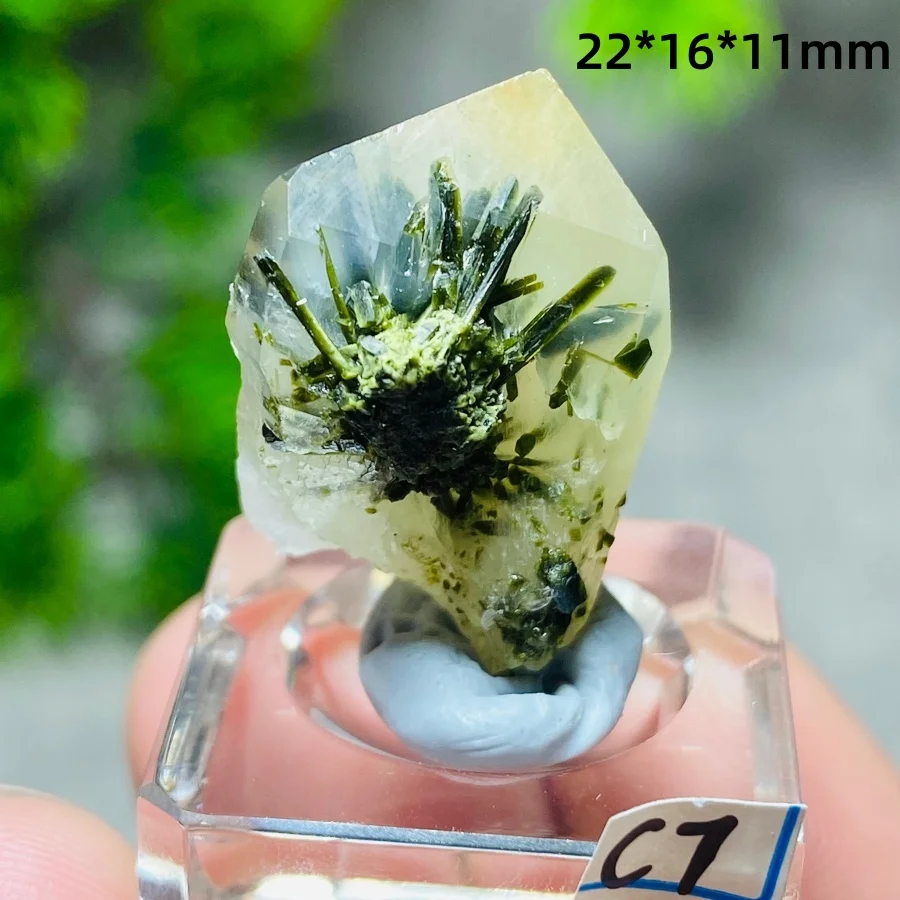 Natural Epidote Energy Healing Chakela Stone Raw Green Tourmaline  Crystals Clusters Mineral Specimen Collect 7Pcs