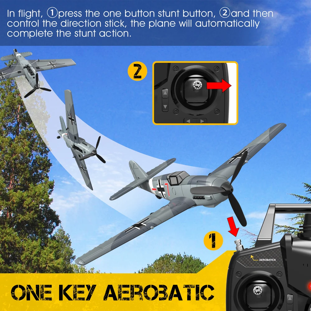 BF109 V2 2.4GHz 4CH 400mm Wingspan 6-Axis One-Key U-Turn Aerobatic Xpilot Stabilization System EPP RC Airplane BNF/RTF