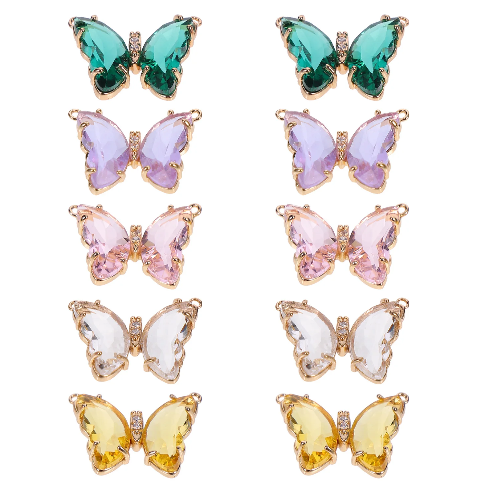 

10Pcs Colorful Butterfly Charm DIY Metal Pendants for Jewelry Making Handicrafts Decoration Necklace Sweater Chain Supplies