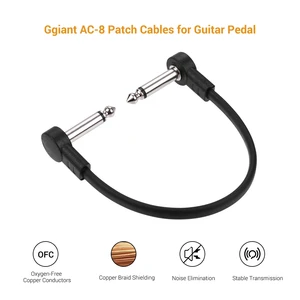 Ggiant-AC-8 Guitar Effect Pedal plana Patch Cabos, conectores de ângulo direito, Patch Cable Kit, 6 6 principais vendas cabo pedal - №3