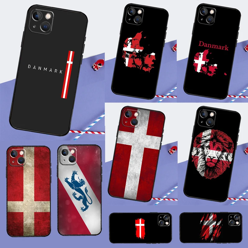 Denmark Flag Case For iPhone 16 15 14 Pro Max 13 12 11 XR X XS Max 7 8 Plus 12 13 Mini Cover Capa