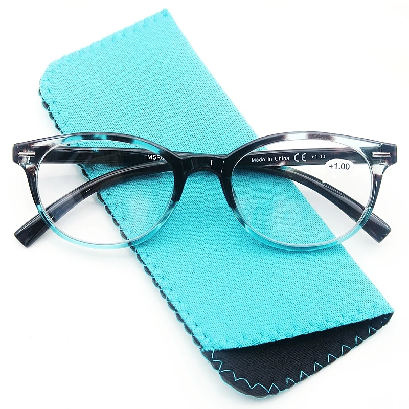 MODFANS Women Reading Glasses Oval Frame Metal Rivet Men Readers Magnifying Eyeglasses with Black Diopter +0.5+0.75+2.25+2.75+5.