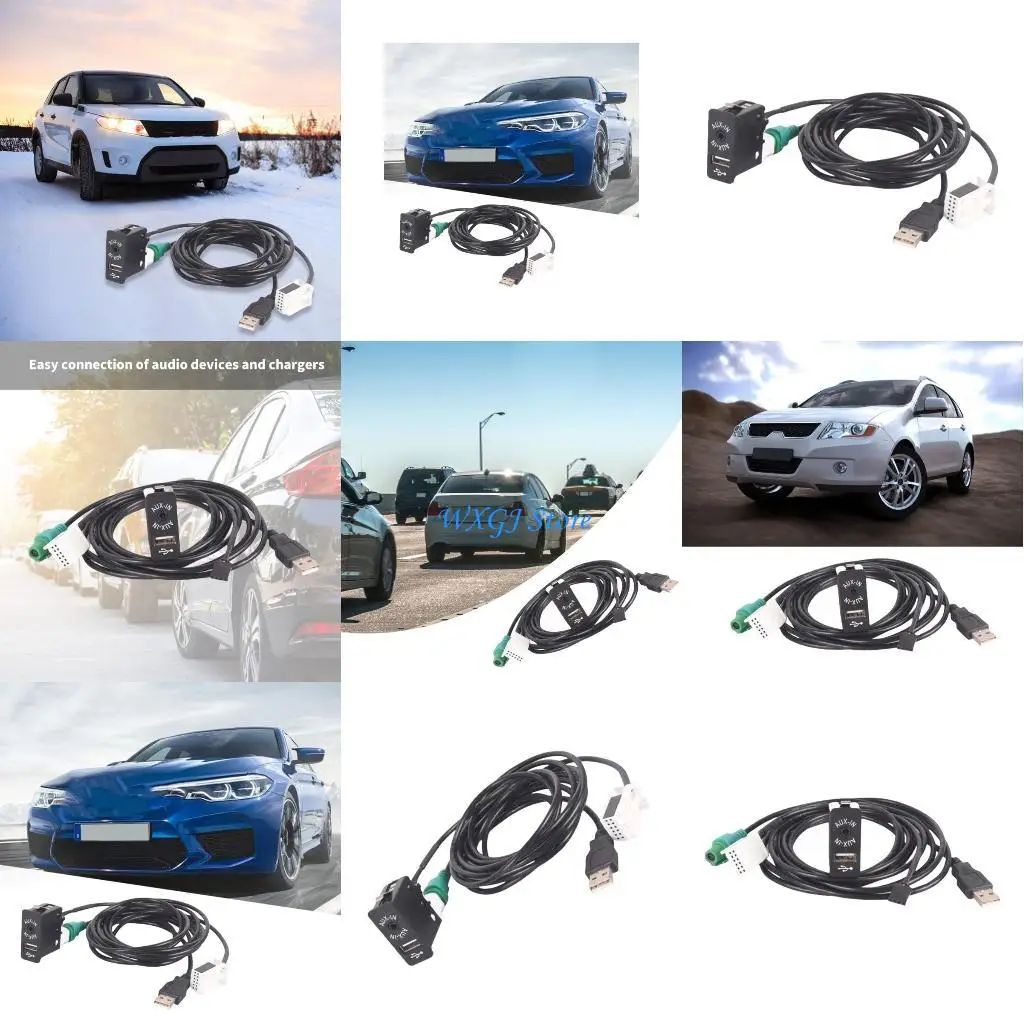 

37JE AUX in USB-переключатель с USB-проводом и AUX-кабелем для E60 E61 E63 E64 E87 E90, адаптер автомобильных аксессуаров для