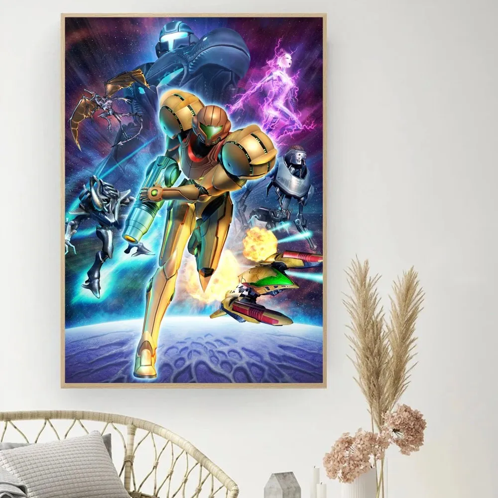 Game M-Metroid Poster DIY Vintage Movie Poster Wall Art Painting Study Stickers Small Szie Wall Painting