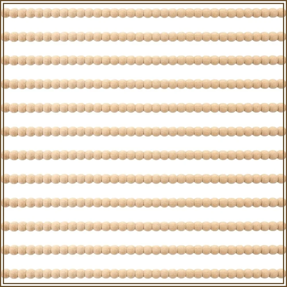 12 Pcs 15.75 Inch Decorative Beaded Wood Trim Molding, 14mm Half Wooden Beads Bobbin Trims, Unfinished 3D Pearl, Paintable for DIY Crafts Home Wall Cabinet Shelf Window Door