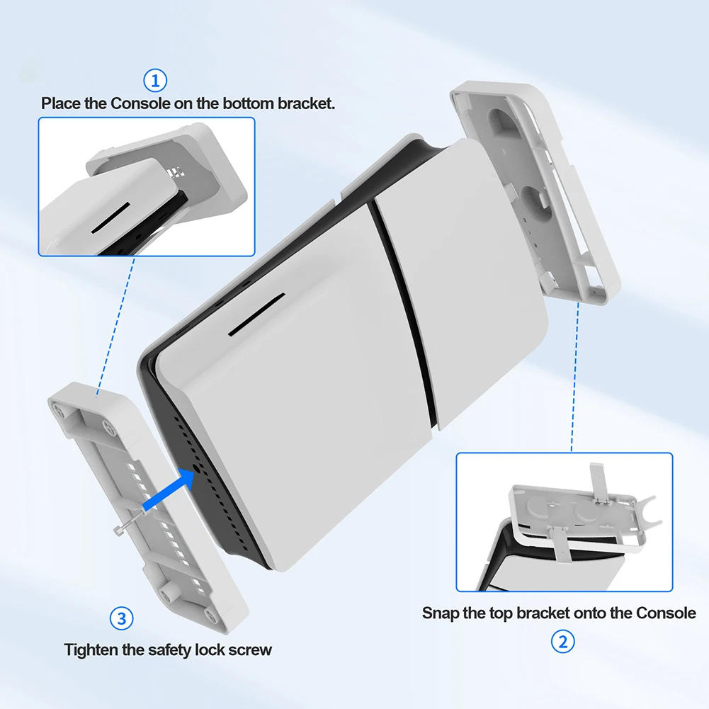 حامل حامل موفر للمساحة لـ PS5 ، وحدة تحكم رفيعة مع مناطق مخصصة ، PS VR2 وسماعات الرأس ، وإعداد ألعاب جديد ومنظم