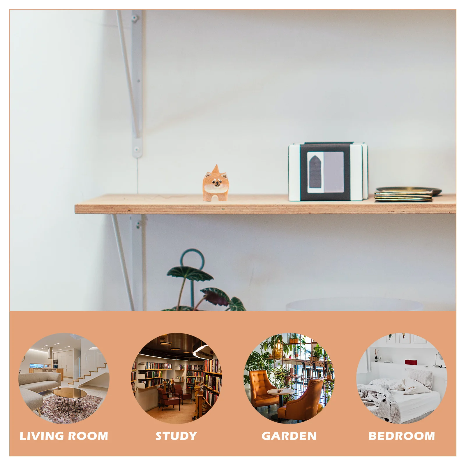 

Dog Wood Carving Decoration Small Size Smooth Finish for Home Office Desk Decor Living Room Bedroom Study Yoga Space