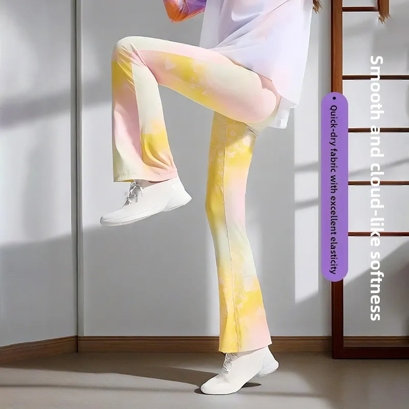 

Трансграничные детские сказочные спортивные штаны для йоги Qui-Drng, эластичные, приятные для кожи, повседневные длинные брюки для фитнеса