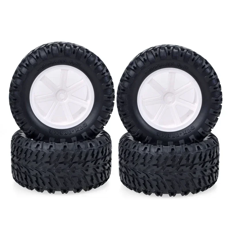 

4PCS Wheels Tires 112MM 110mm Wheel Glued Tire 12mm Adapter Hub Hex for 1/10 RC Car Short Course Monster Truck