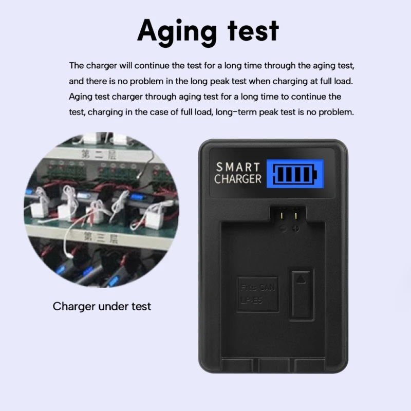 شاحن USB محمول LP-E5 LCD لكاميرا XS، والكاميرا الرقمية