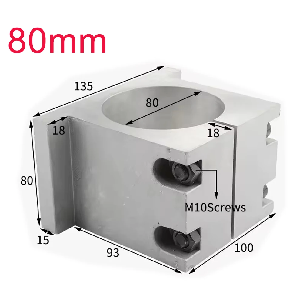 Quadrado 65mm 80mm alumínio fundido eixo suporte de montagem do motor braçadeira dispositivo elétrico