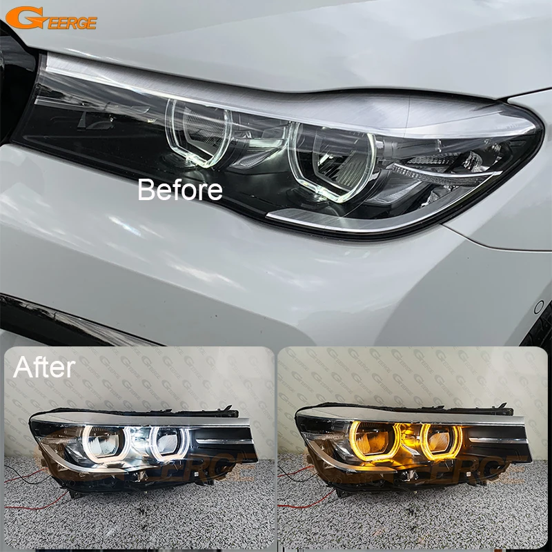 For BMW 7 Series G11 G12 2015 2016 2017 2018 2019 Ultra Bright Day Light Turn Signal DTM Style LED Angel Eyes Kit Halo Rings